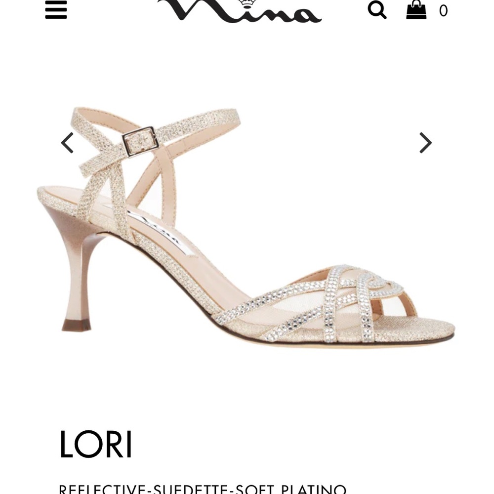 Nina Lori Champagne Gold Heels - Soft Platino color